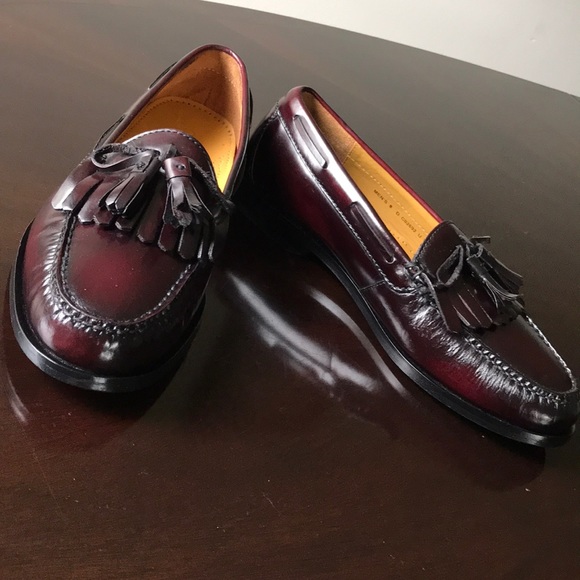 Cole Haan Burgundy Leather & bib Tassels 8D Loafer main image 5